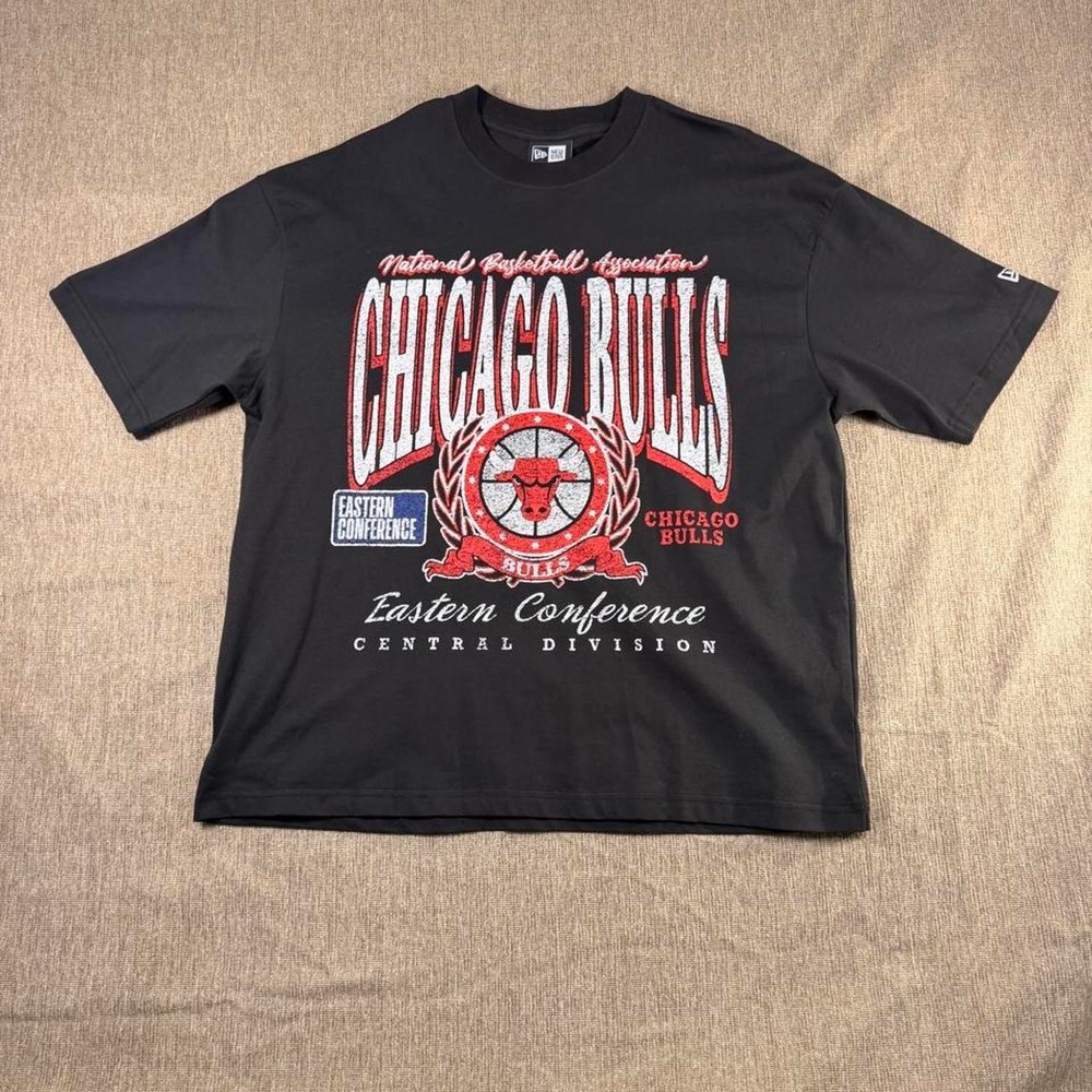 New Era NBA Chicago Bulls Vintage Graphic T-Shirt Black Mens Size M